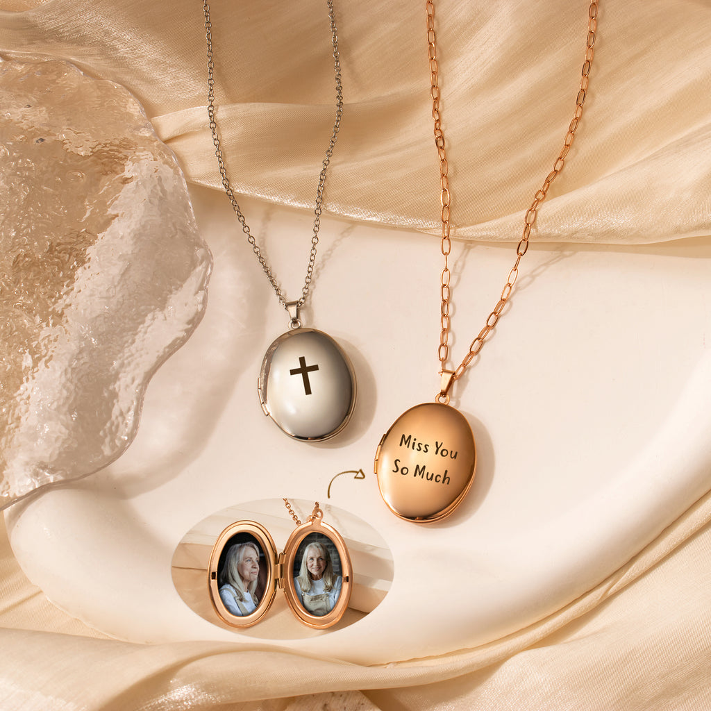 Oval Photo Locket Necklace