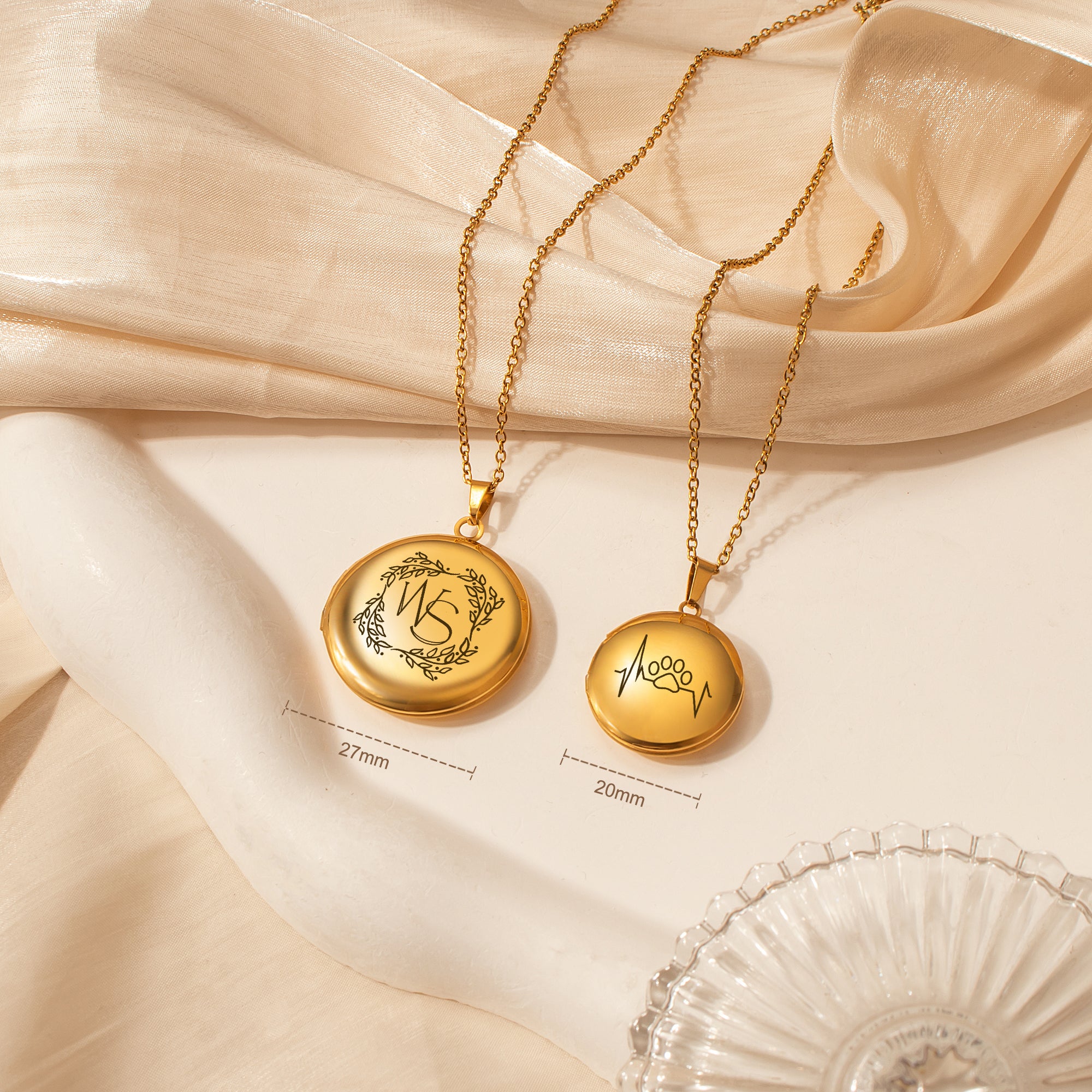 Round Logo Emblem Photo Locket Necklace