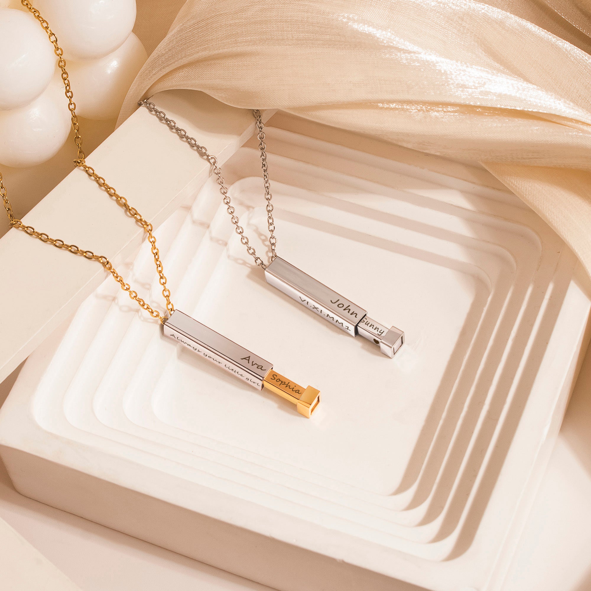 Hidden Message Bar Necklace