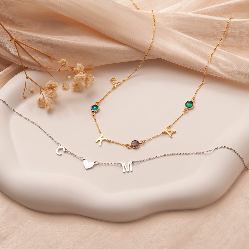 Birthstone and Charm Necklace