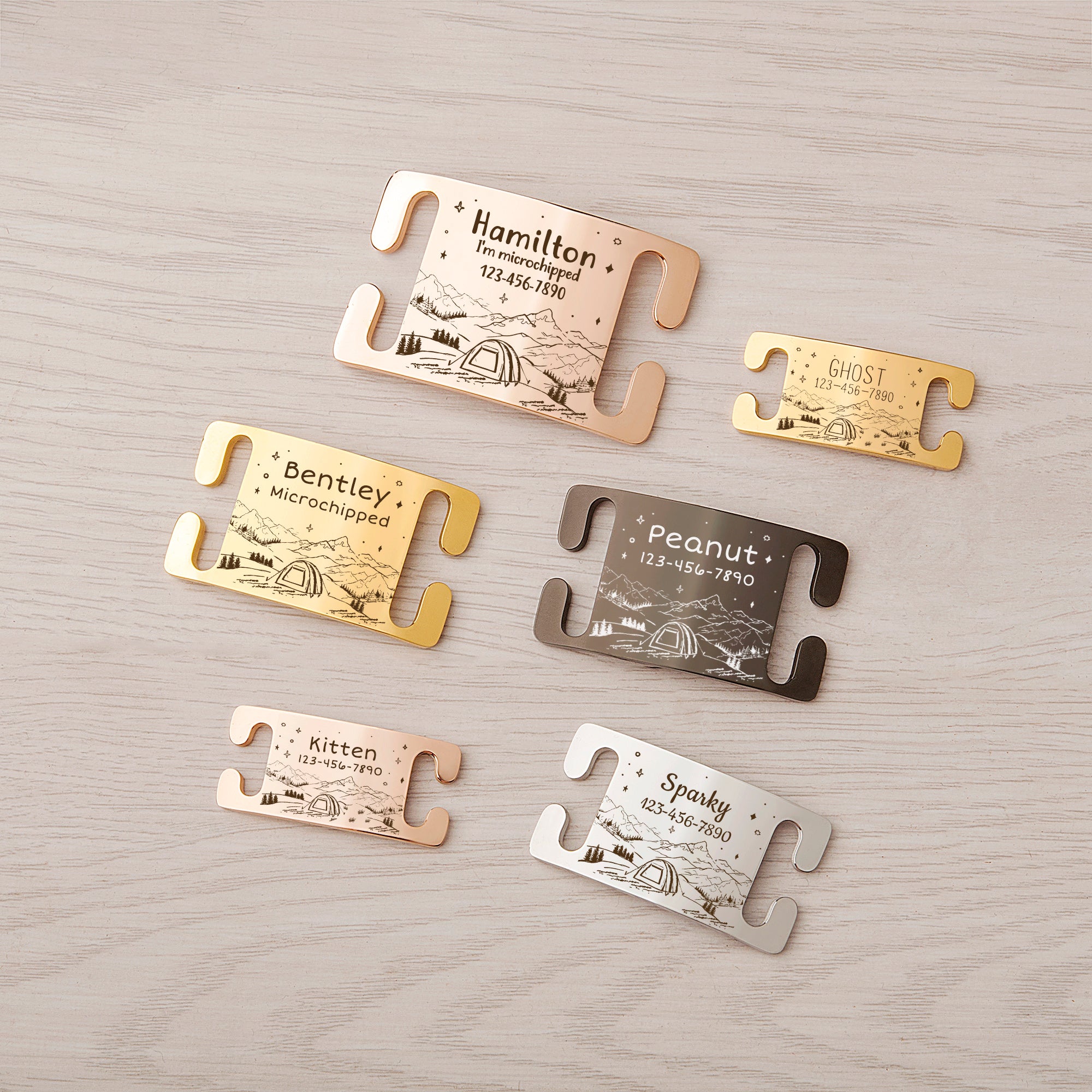 Outdoor Camping Slide On Pet ID Tag for Pets
