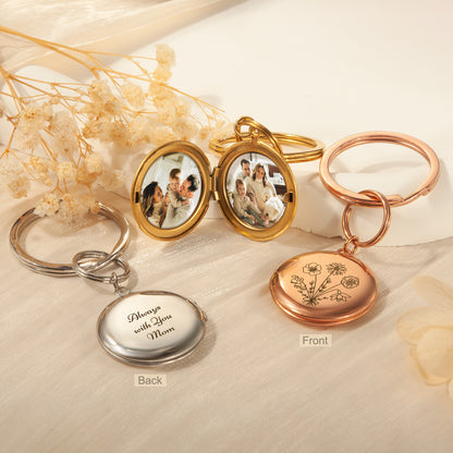 Custom Build Your Own Bouquet Photo Locket Key Chain