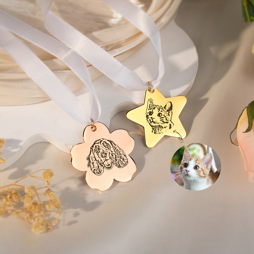 Hexagon Pet Portrait Wedding Bouquet Charm