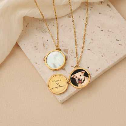 Pearl Photo Locket Necklace