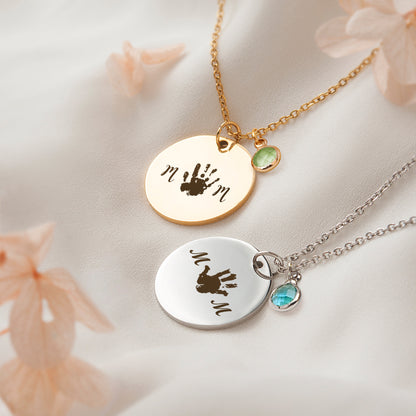 Mom Palm Print Necklace