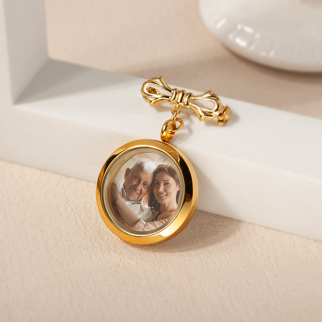 Custom Memorial Photo Locket Pin