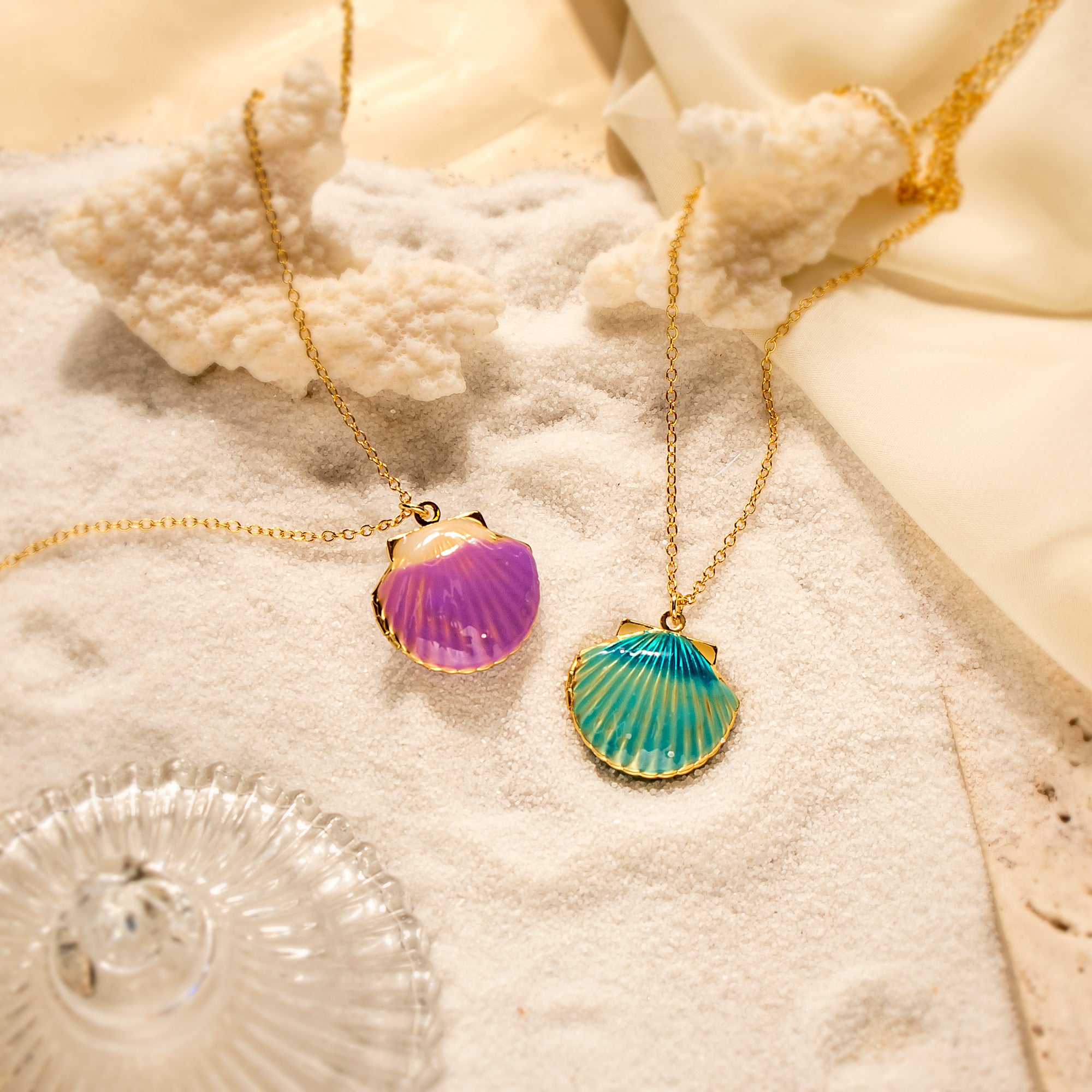 Custom Seashell Photo Locket Necklace