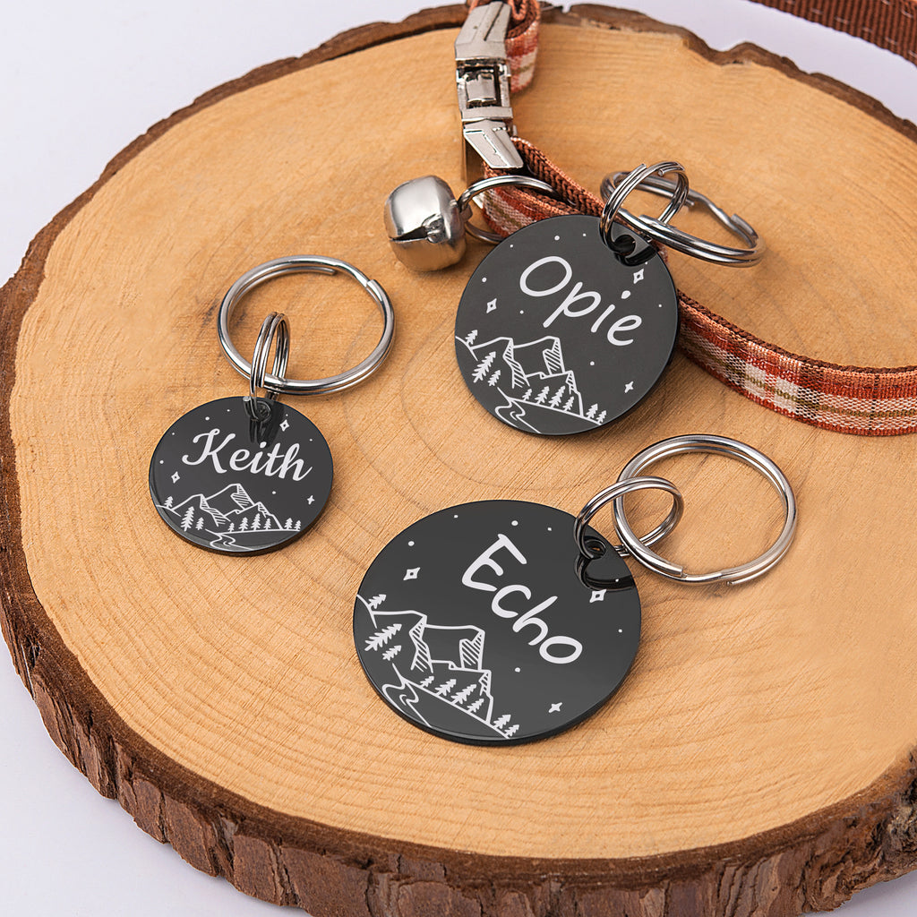 Round Mountain Starry Sky Pet Tag Dog Tag