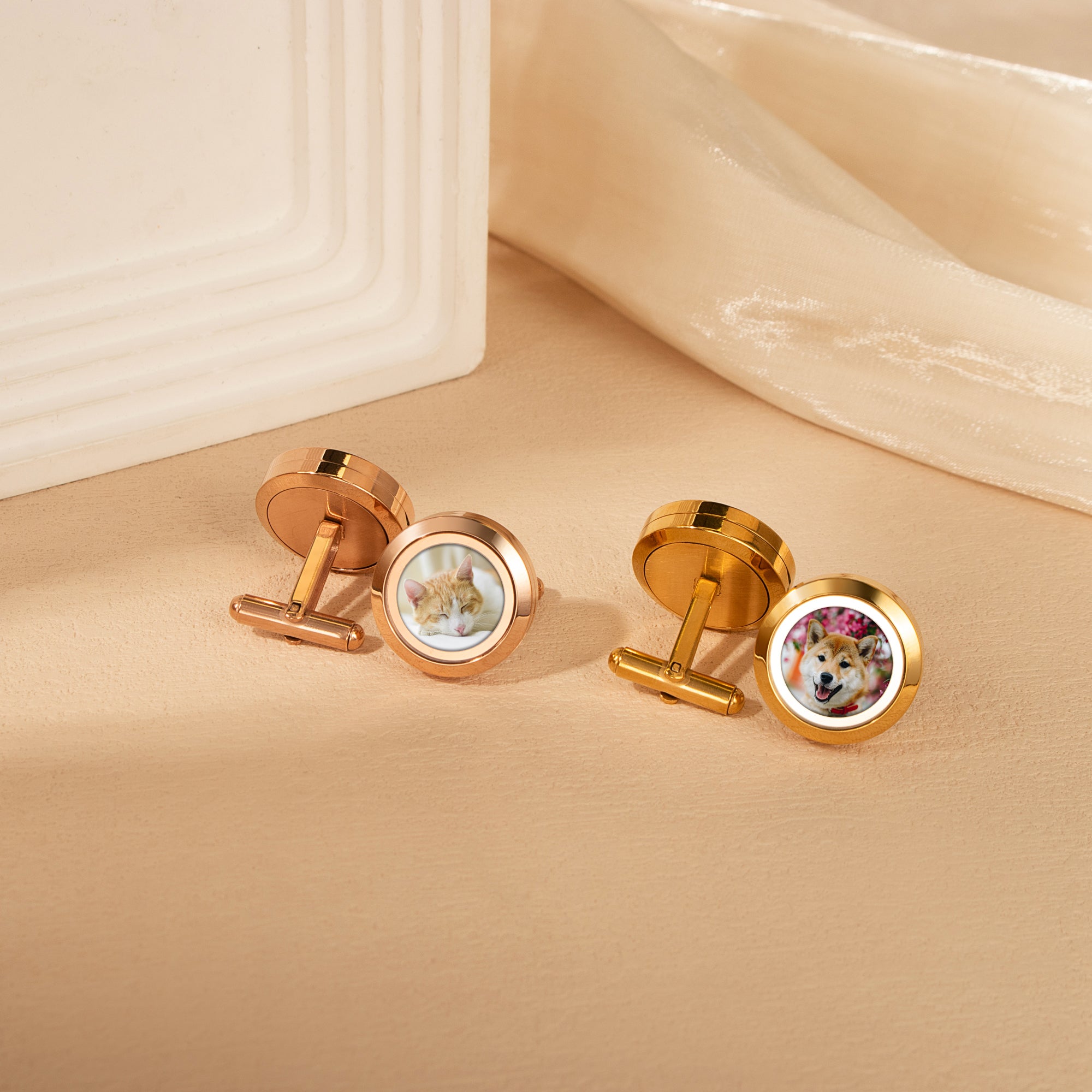 Glass Photo Locket Cufflinks