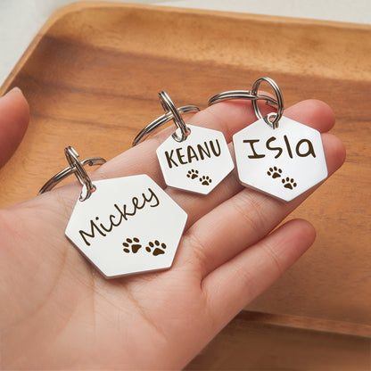 Personalized Hexagon Shaped Pet ID Dog Tag for Cat or Dog