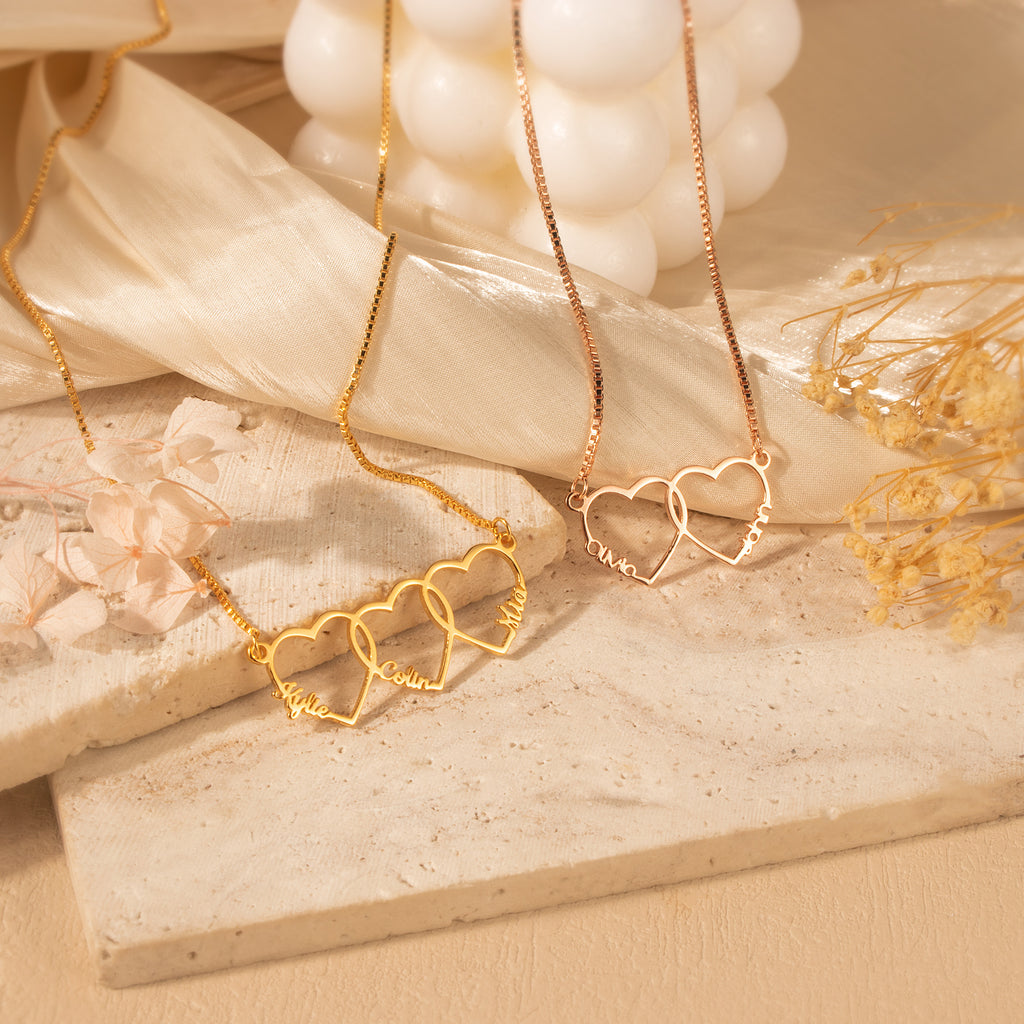 Custom Multi-Name Heart Necklaace