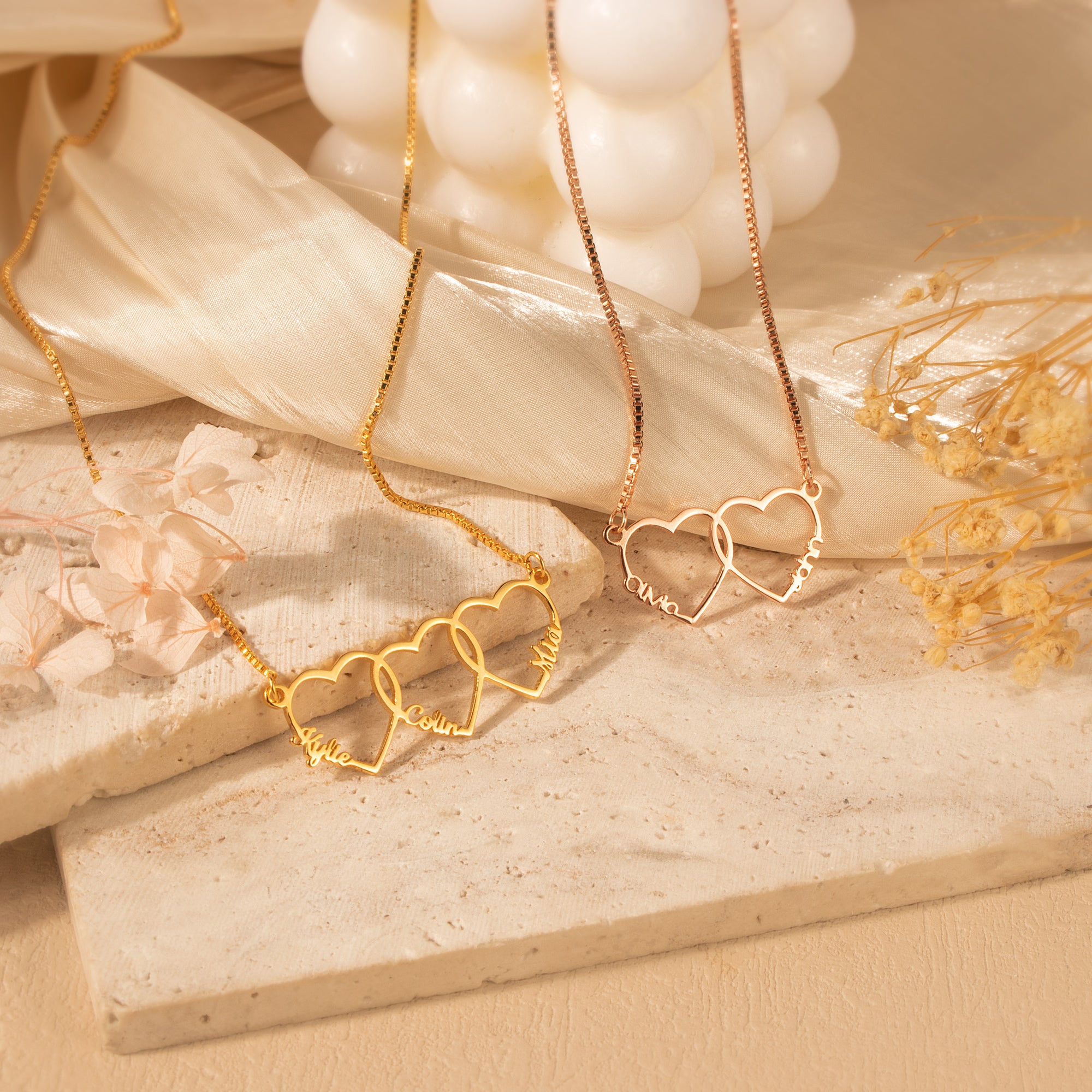 Custom Multi-Name Heart Necklaace