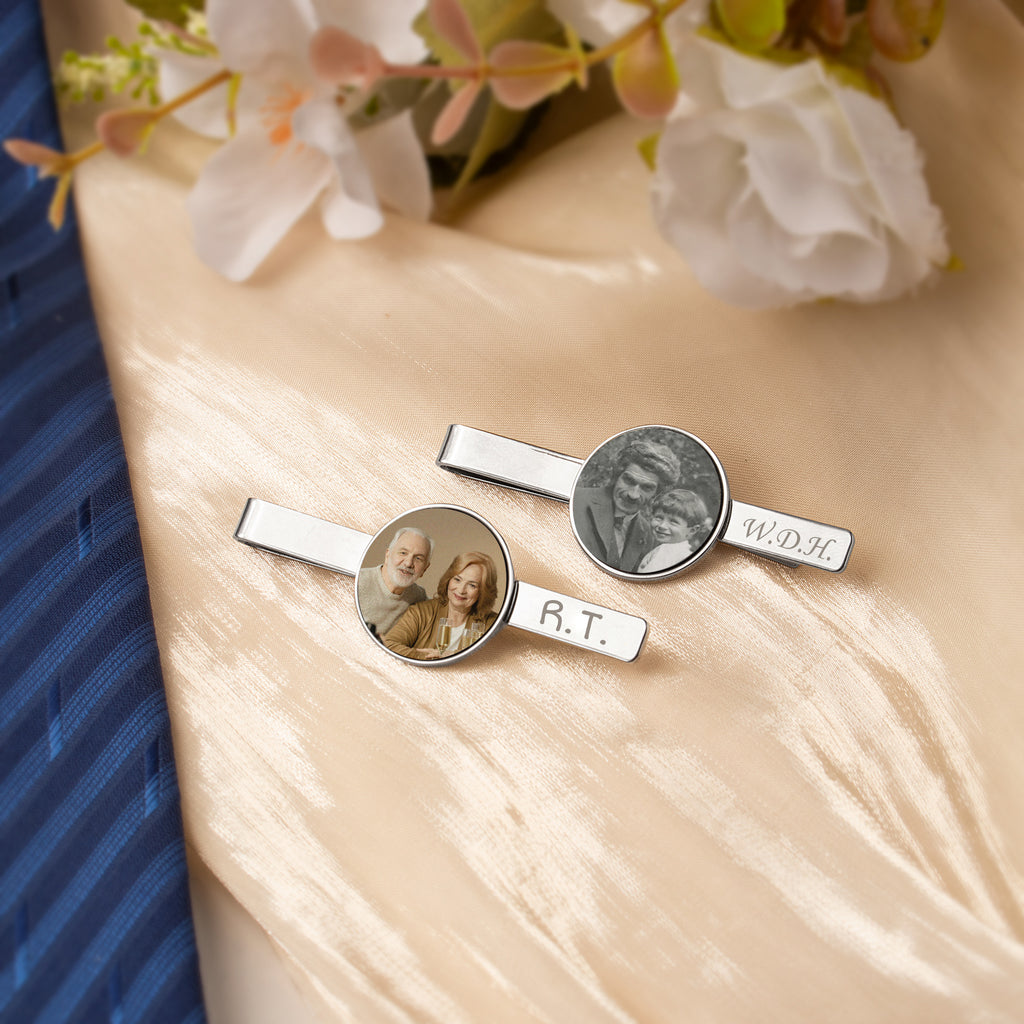 Custom Wedding Photo Tie Clip