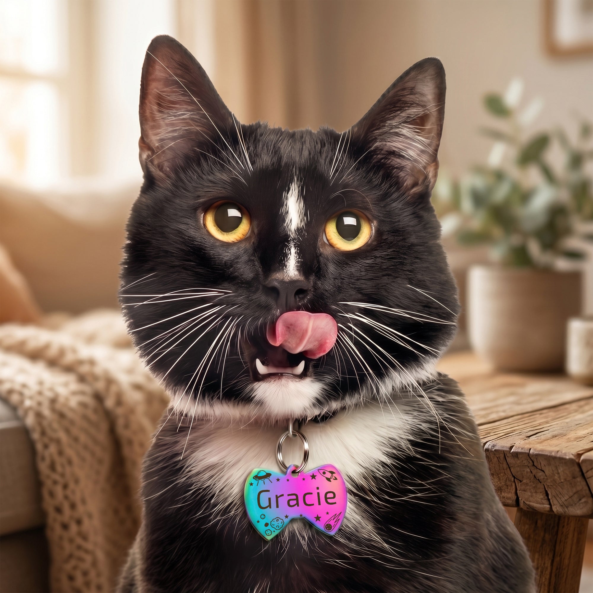 Personalized Bow Tie Stainless Steel Pet ID Tag