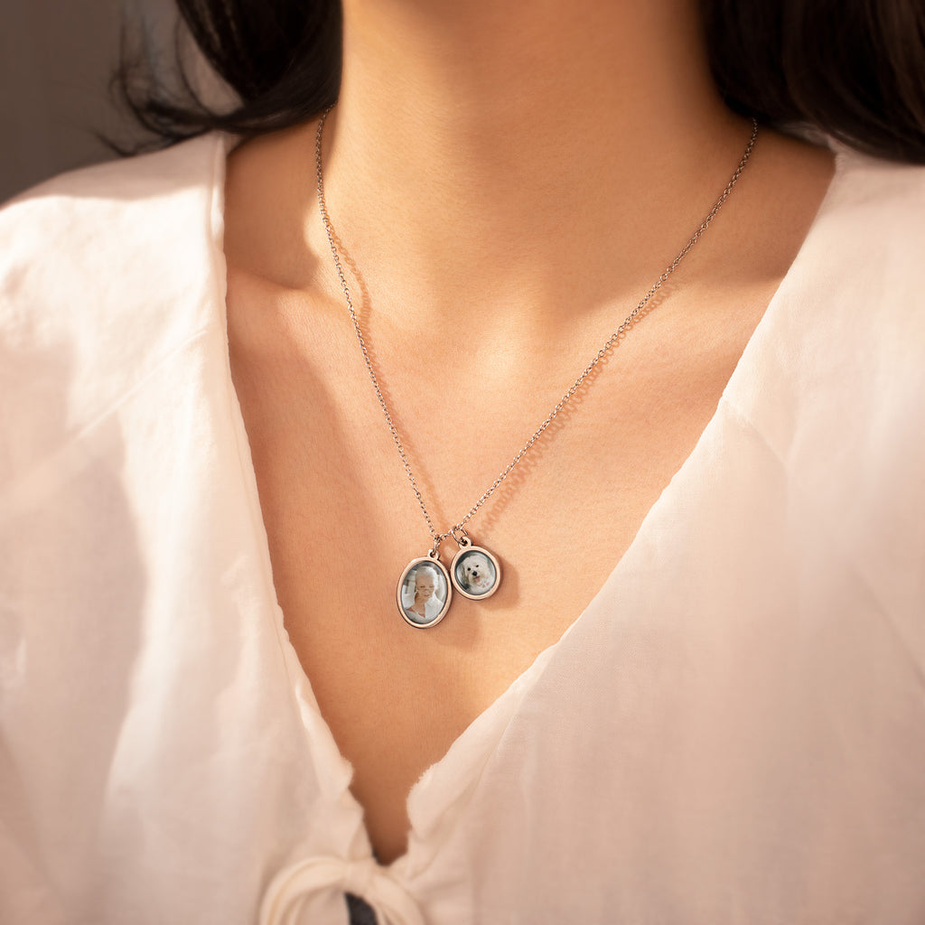 Multi-Shape Pet Photo Necklace with Glass Dome Cab