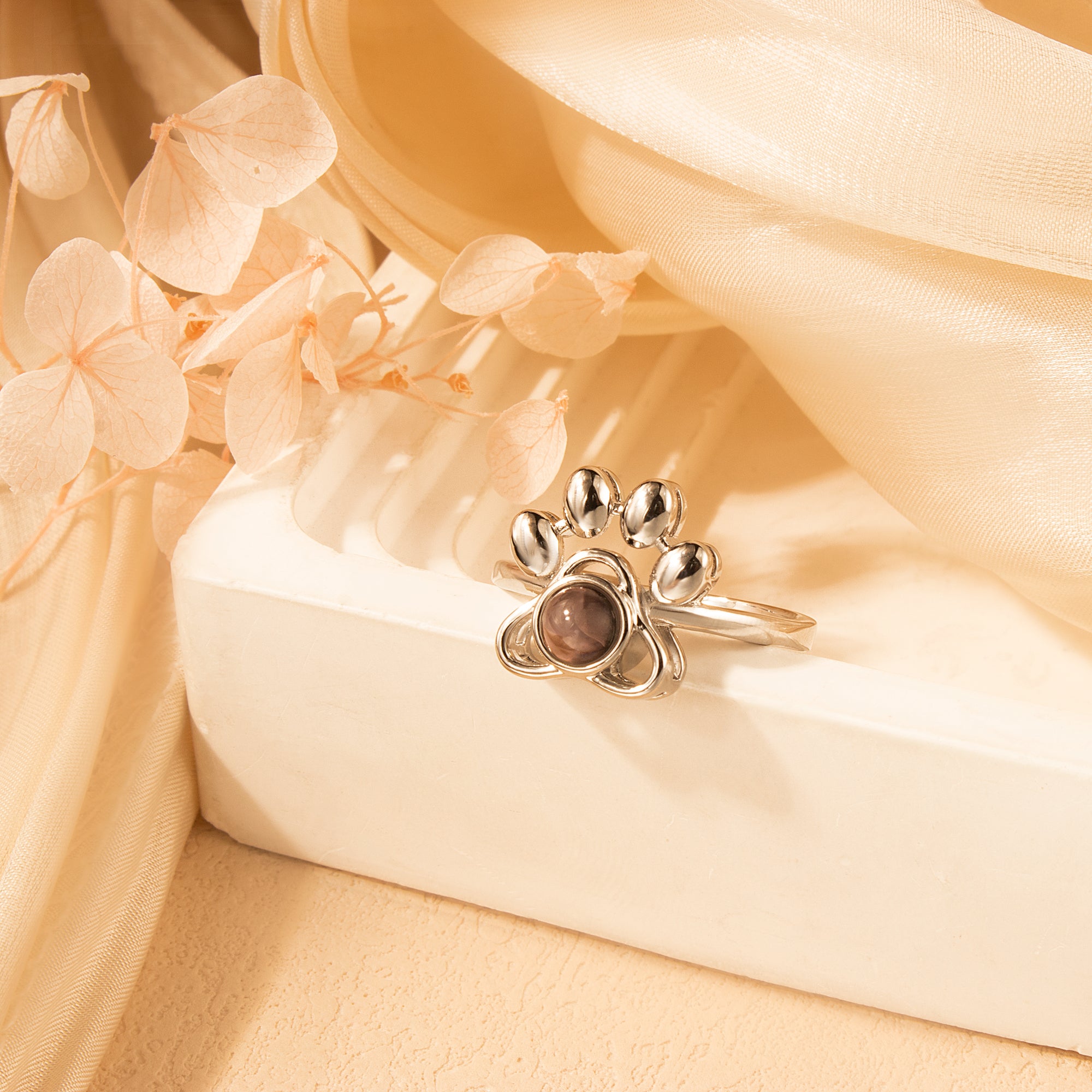 Paw Print Photo Photo Projection Ring
