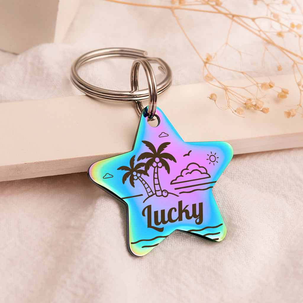 Personalized Star Stainless Steel Pet ID Tag