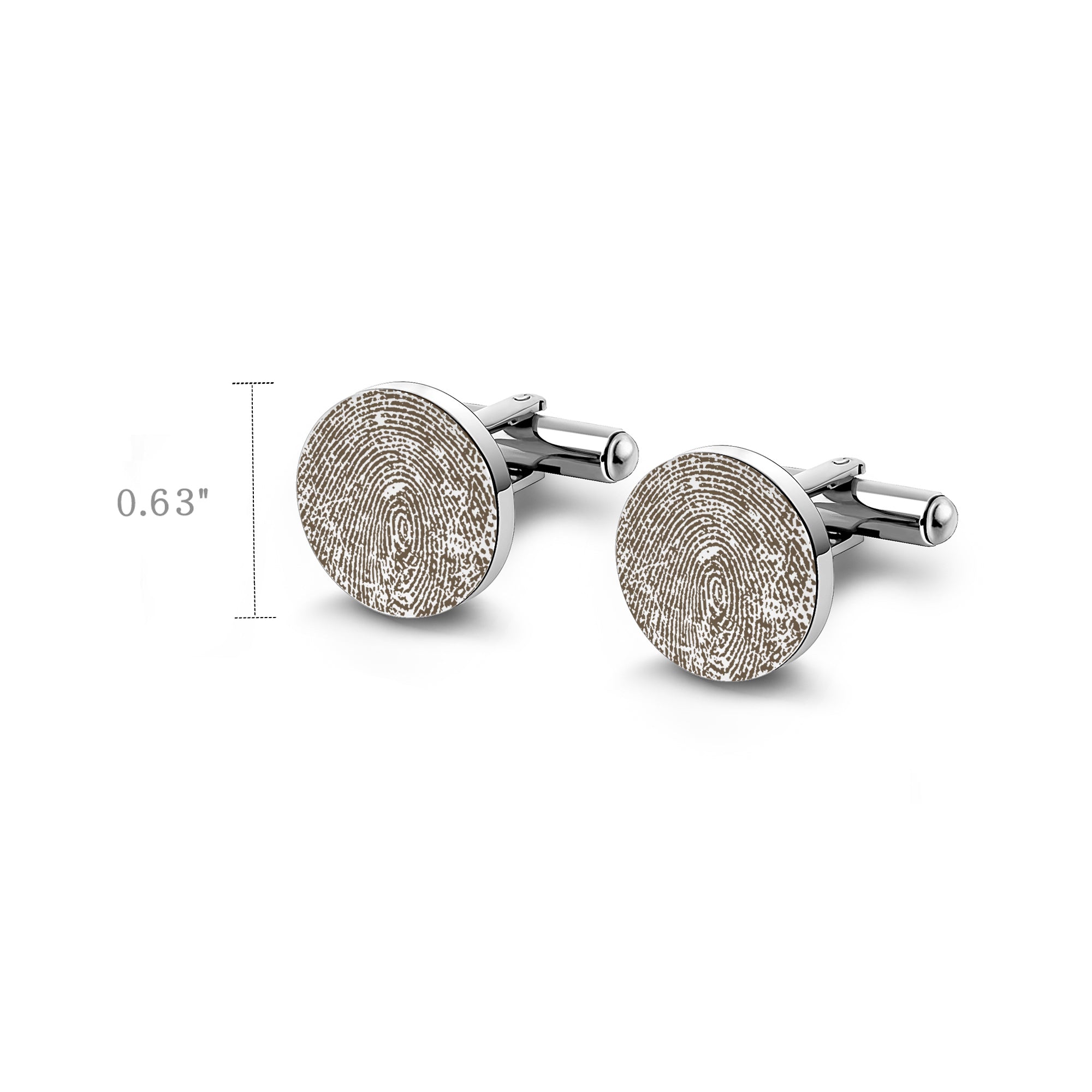 Round Fingerprint Cuff Links