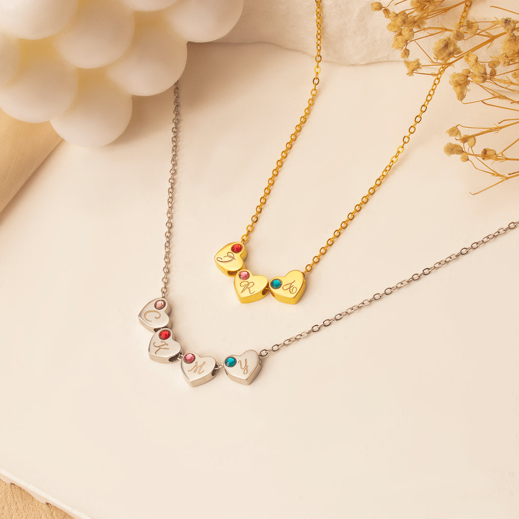 Personalized Tiny Heart Charm Necklace