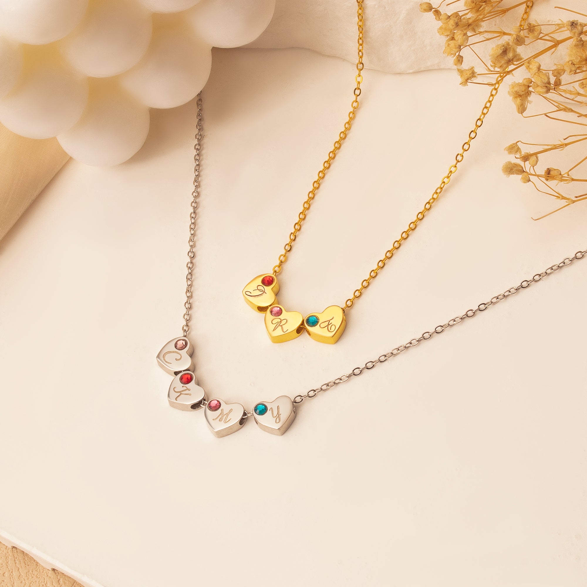 Personalized Tiny Heart Charm Necklace