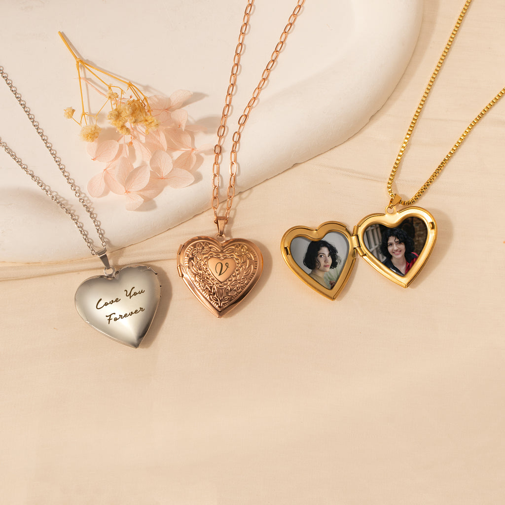 Raise Heart Photo Heart Locket Necklace
