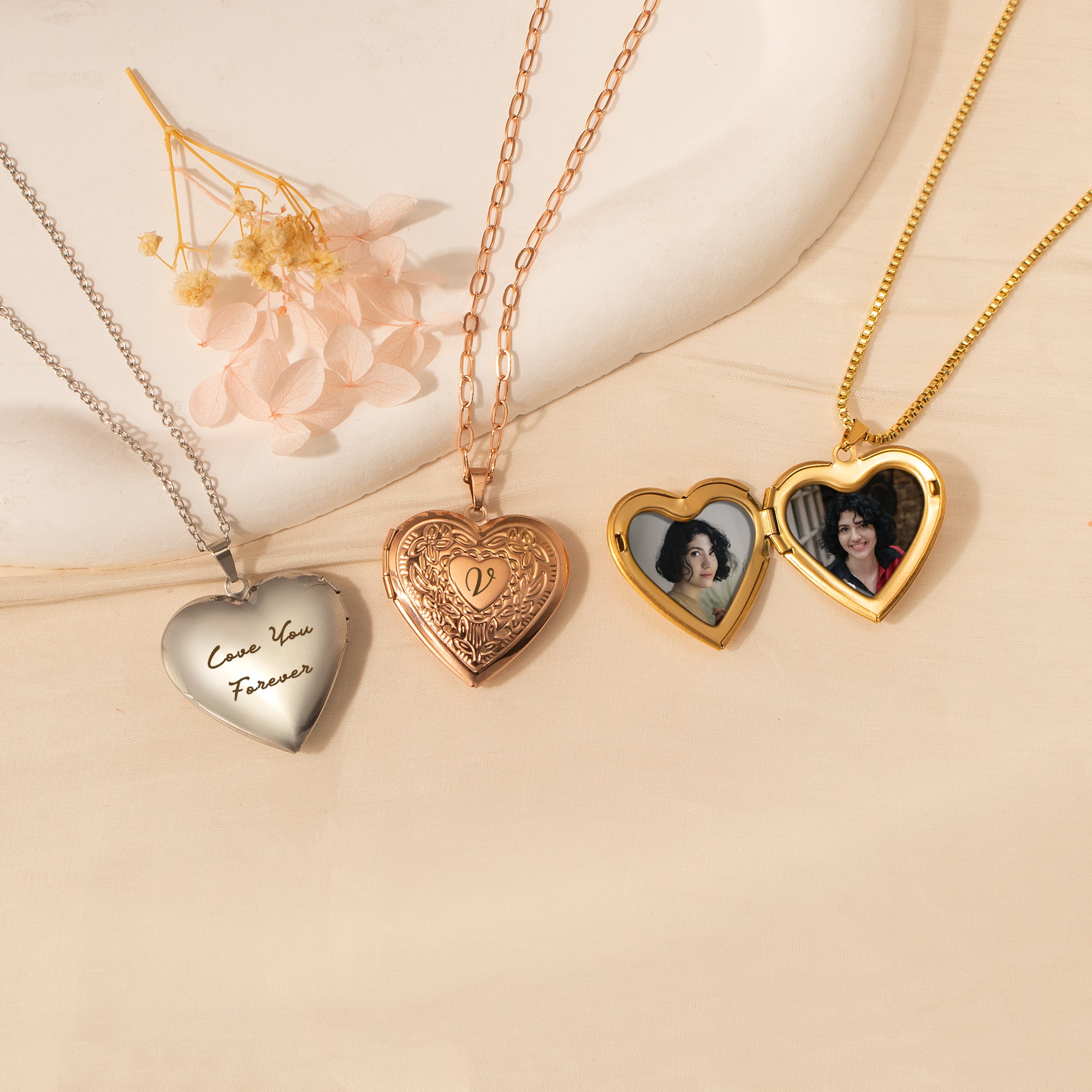 Raise Heart Photo Heart Locket Necklace