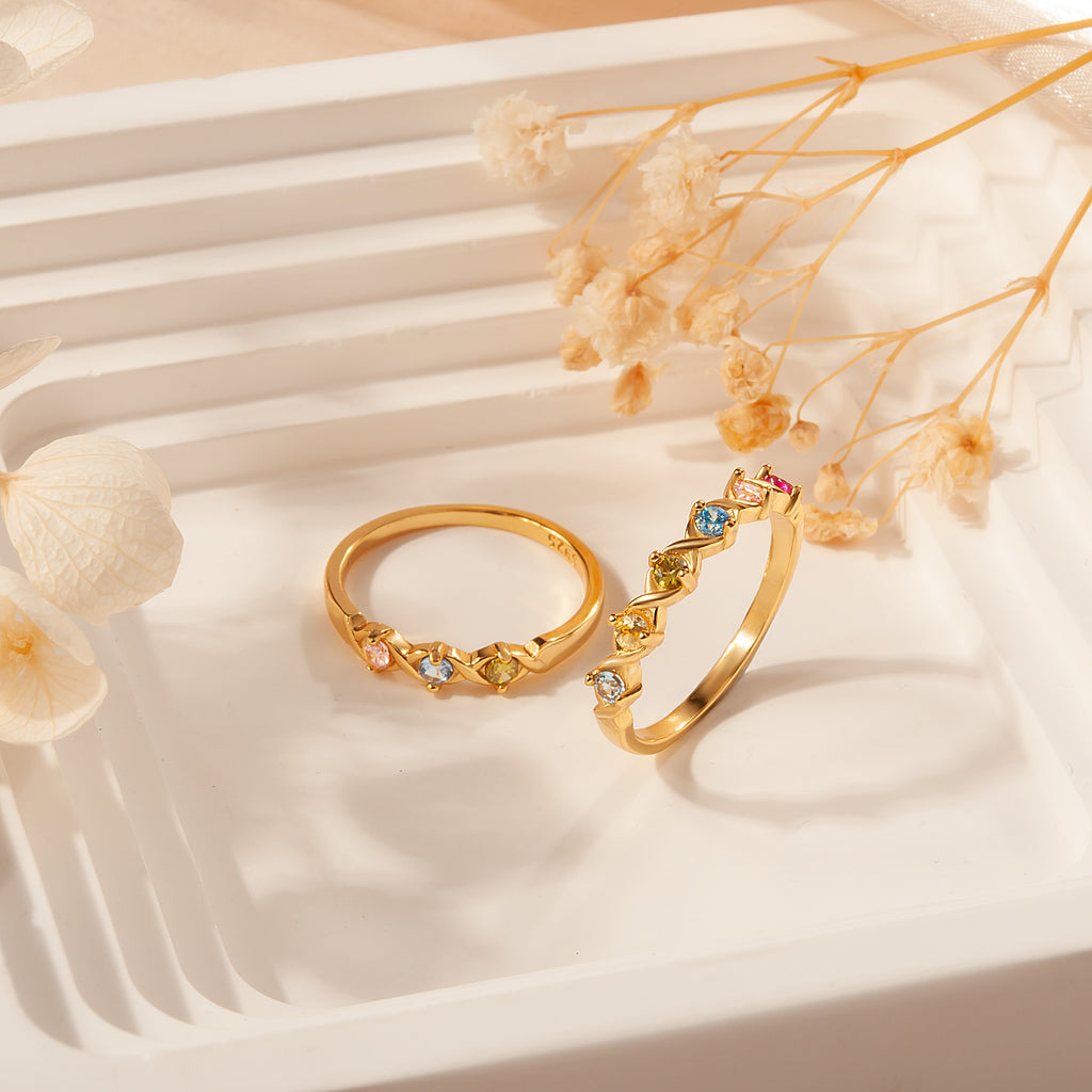 XOXO Birthstone Ring