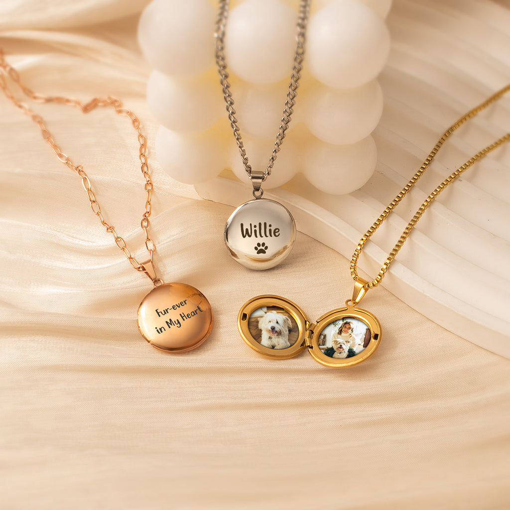 Round Photo Locket Necklace