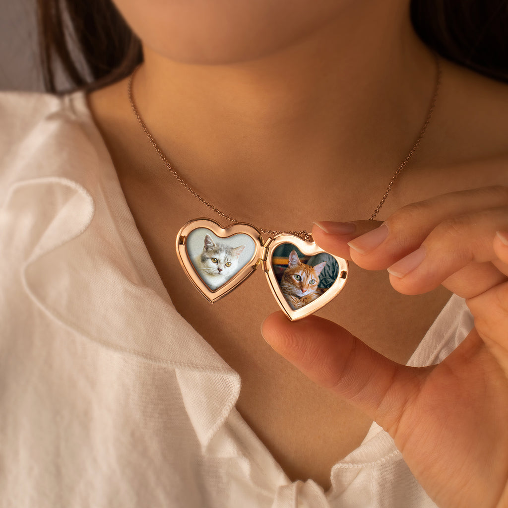 Wave Pet Photo Heart Locket