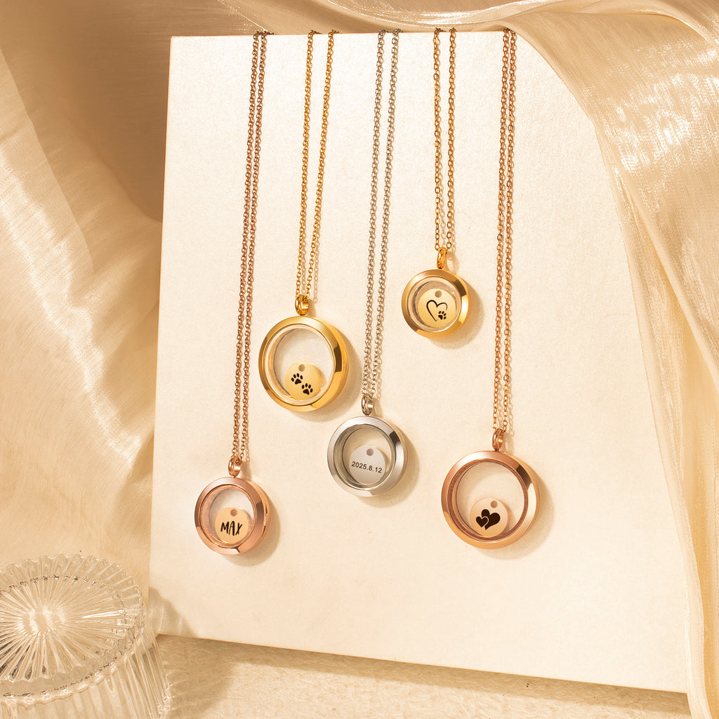 Personalized Charm Locket Pet Memorial Necklace