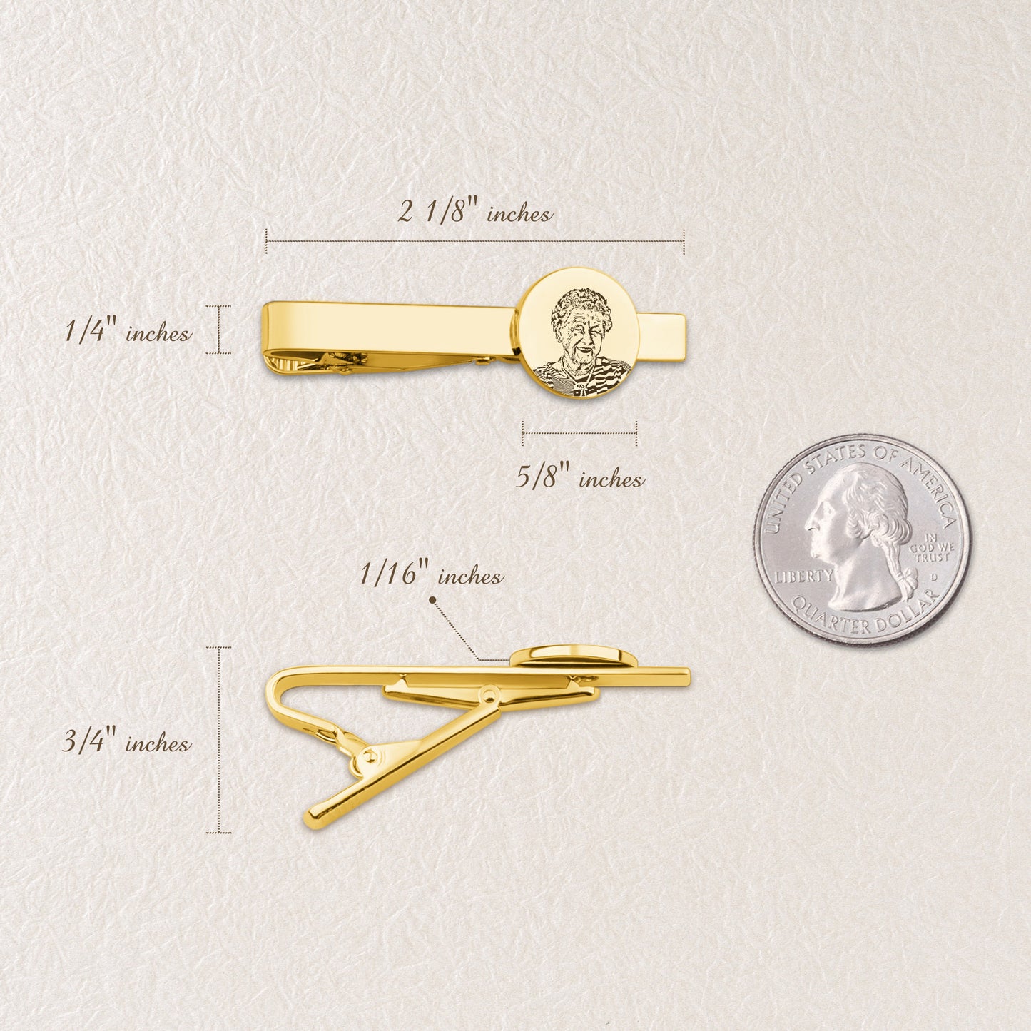 Custom Men's Picture Brass Tie Clip