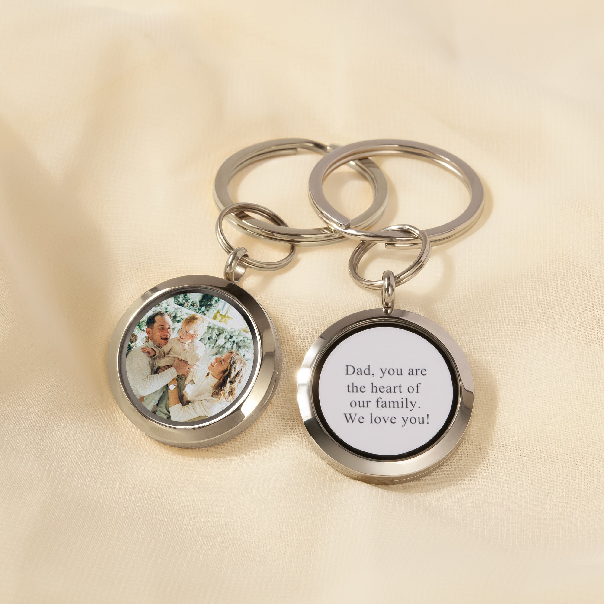 Custom Photo Locket Key Chain - New Mom