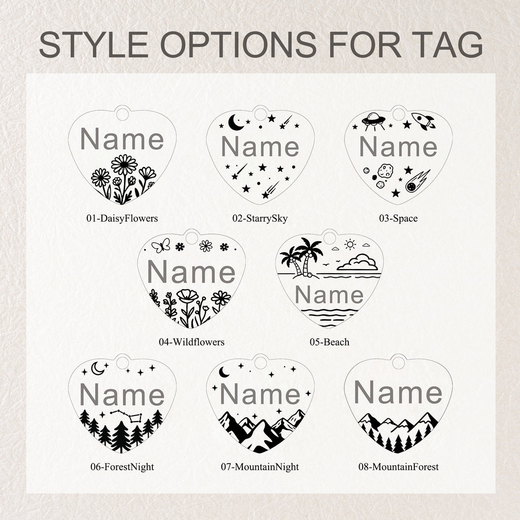 Personalized Heart Stainless Steel Pet ID Tag