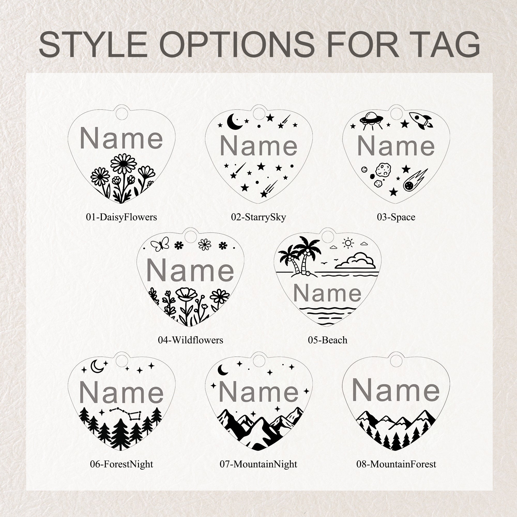 Personalized Heart Stainless Steel Pet ID Tag