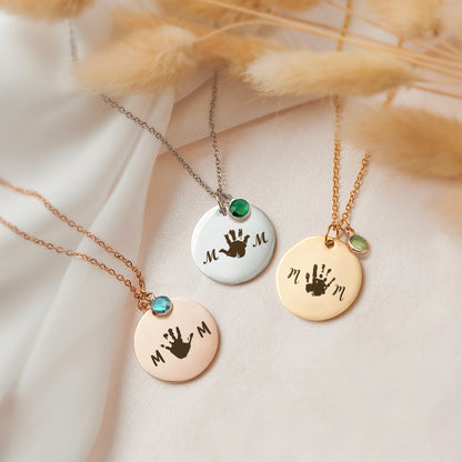 Mom Palm Print Necklace