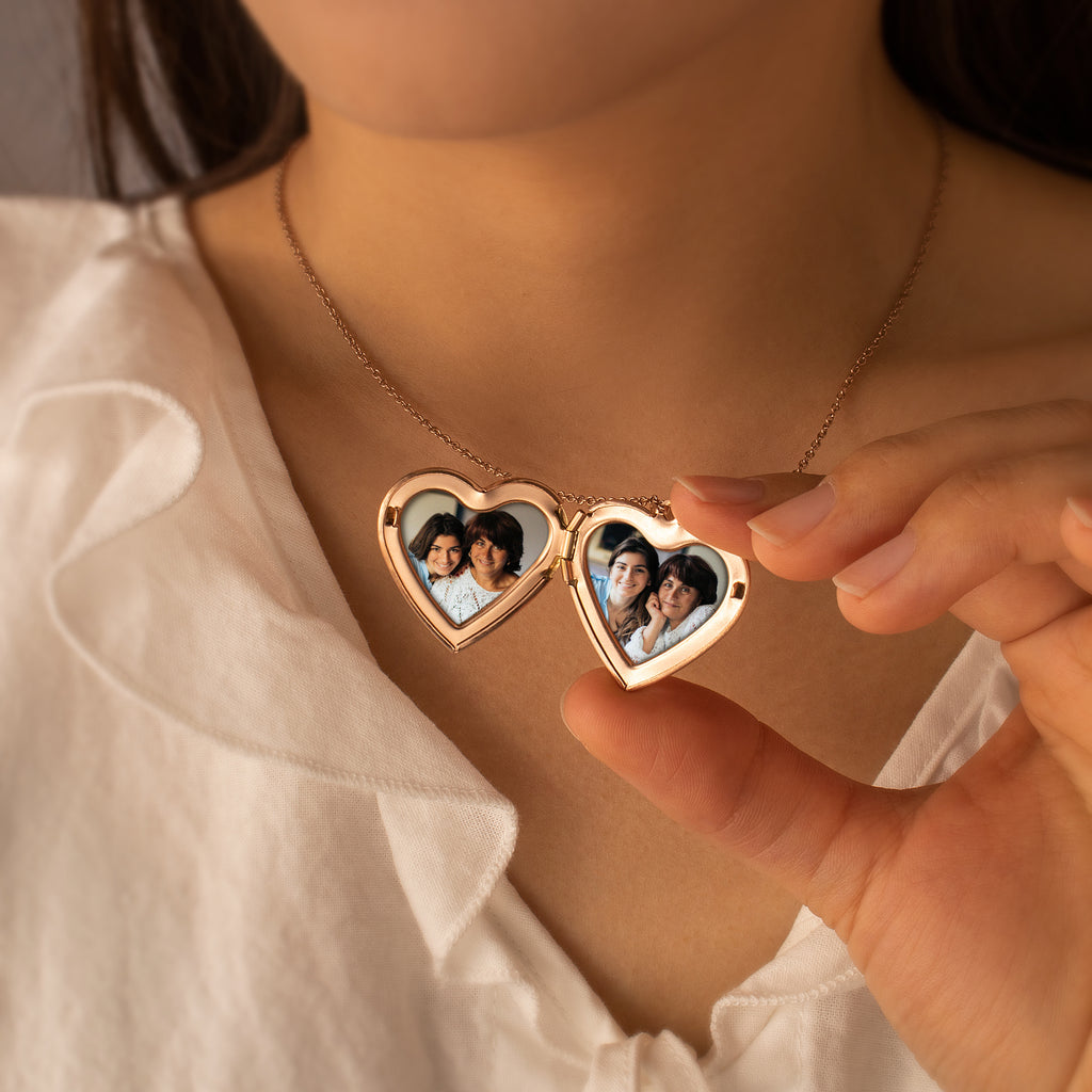 Heart Memory Locket Floral Heart Memorial Locket Necklace | Stainless Steel Remembrance ...