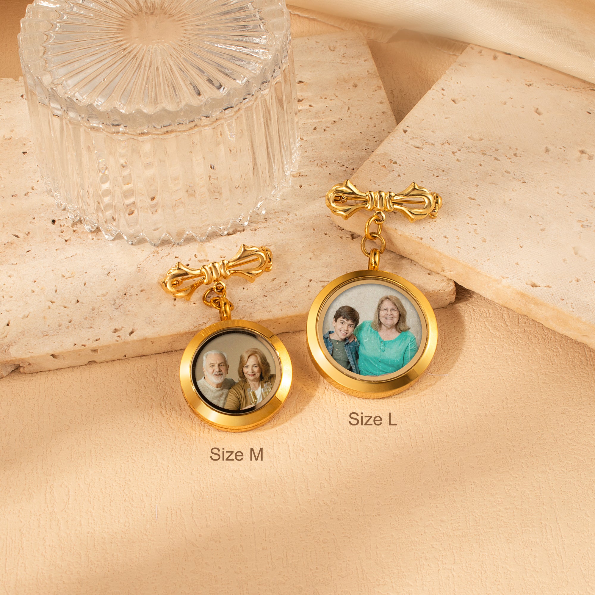 Glass Graduation Photo Locket Lapel Pin