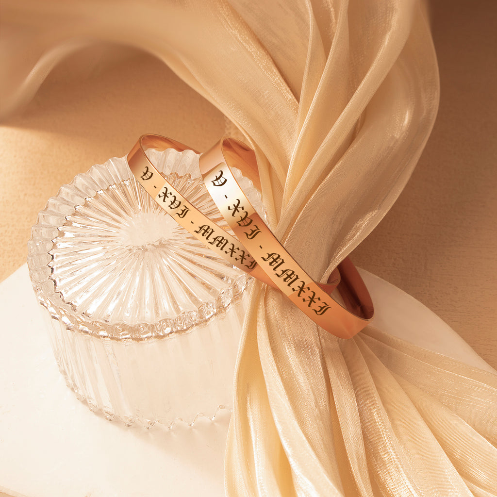 Custom 6mm and 8mm Matching Cuff Bangle Set