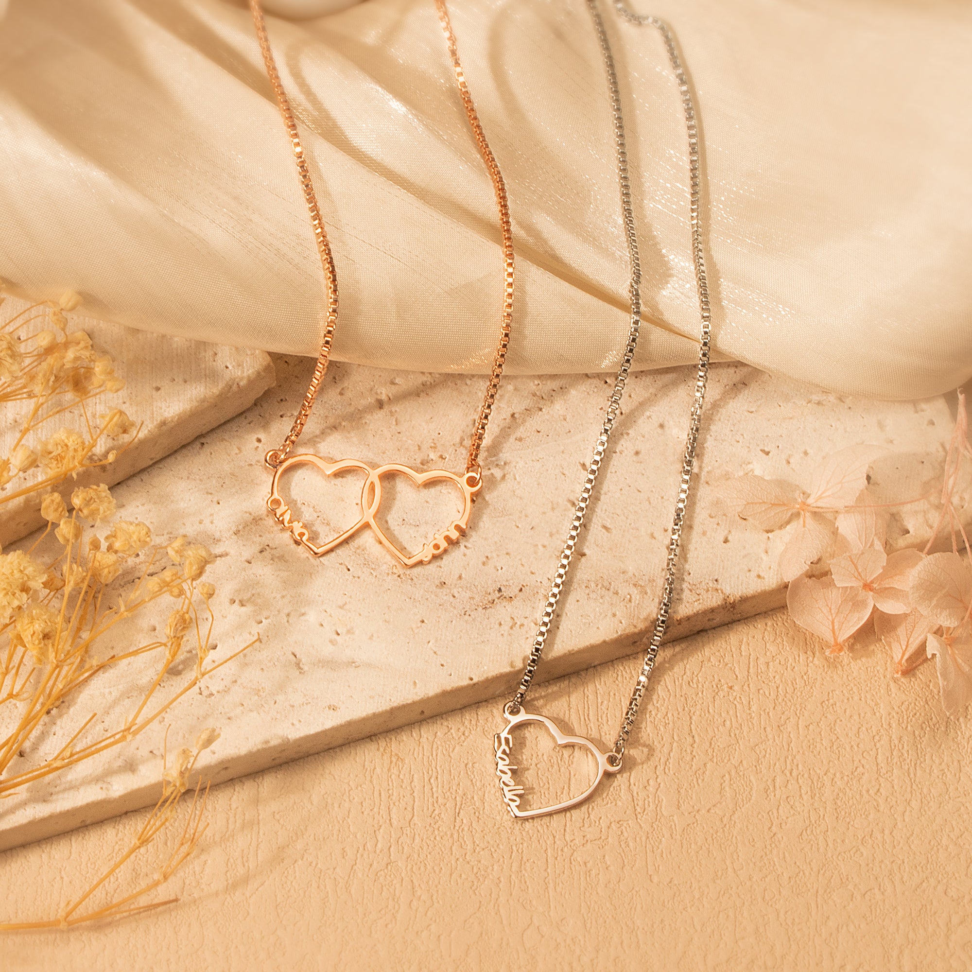 Custom Multi-Name Heart Necklaace