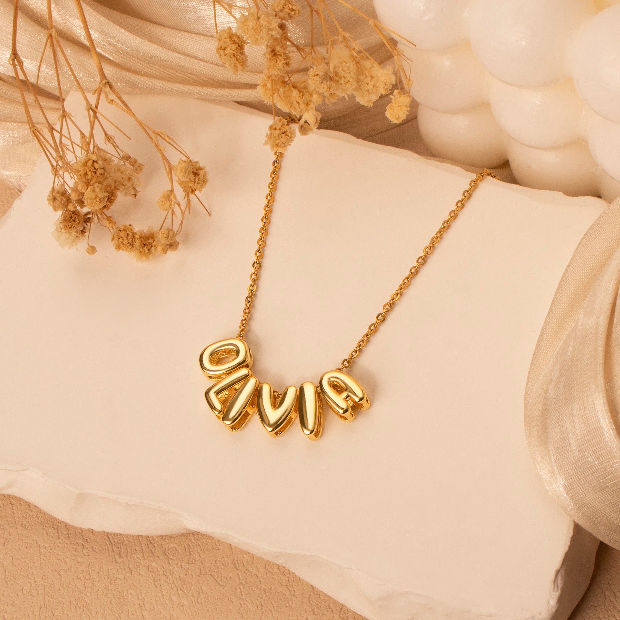 Personalized Letter Bead Name Necklace