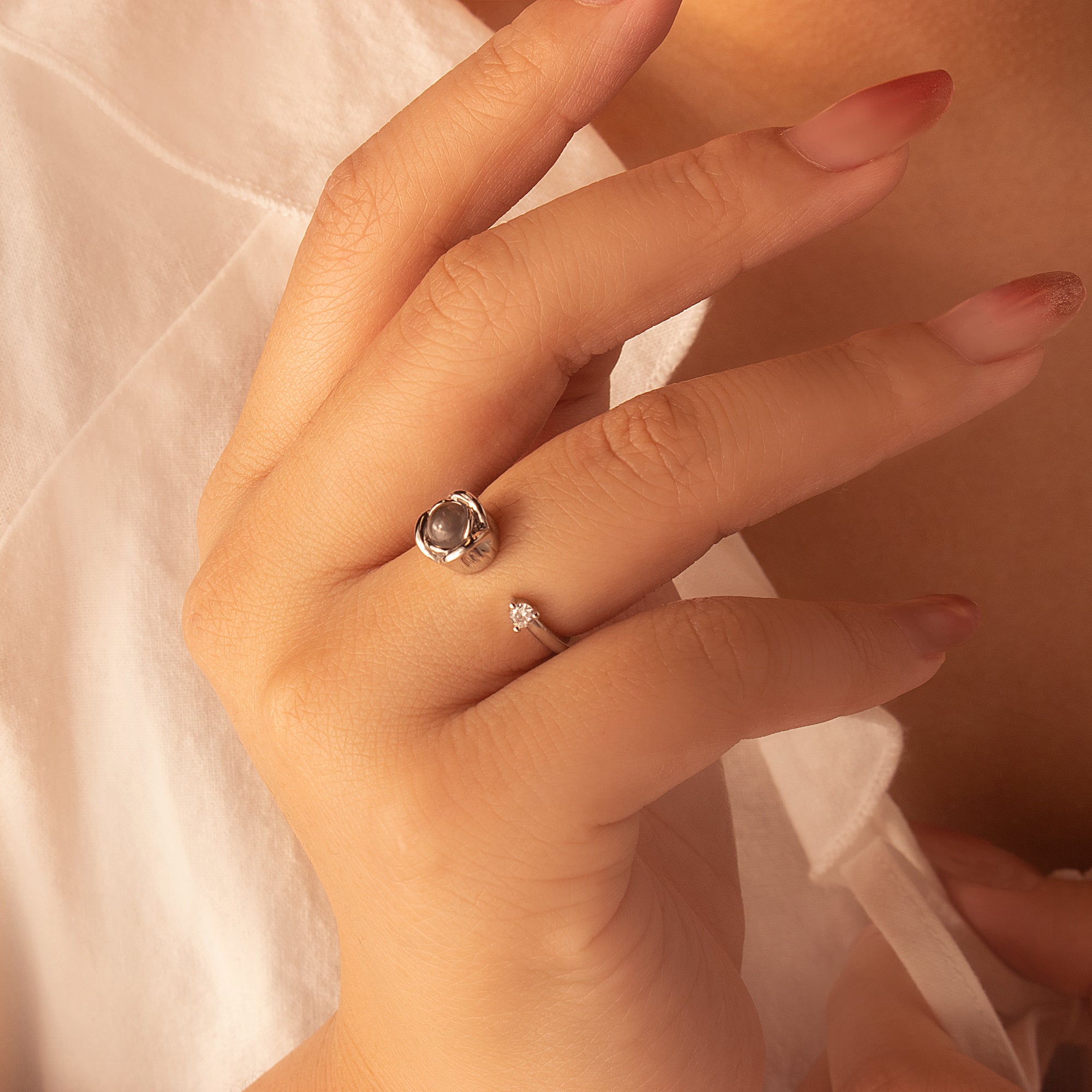 Rose Photo Projection Memorial Ring