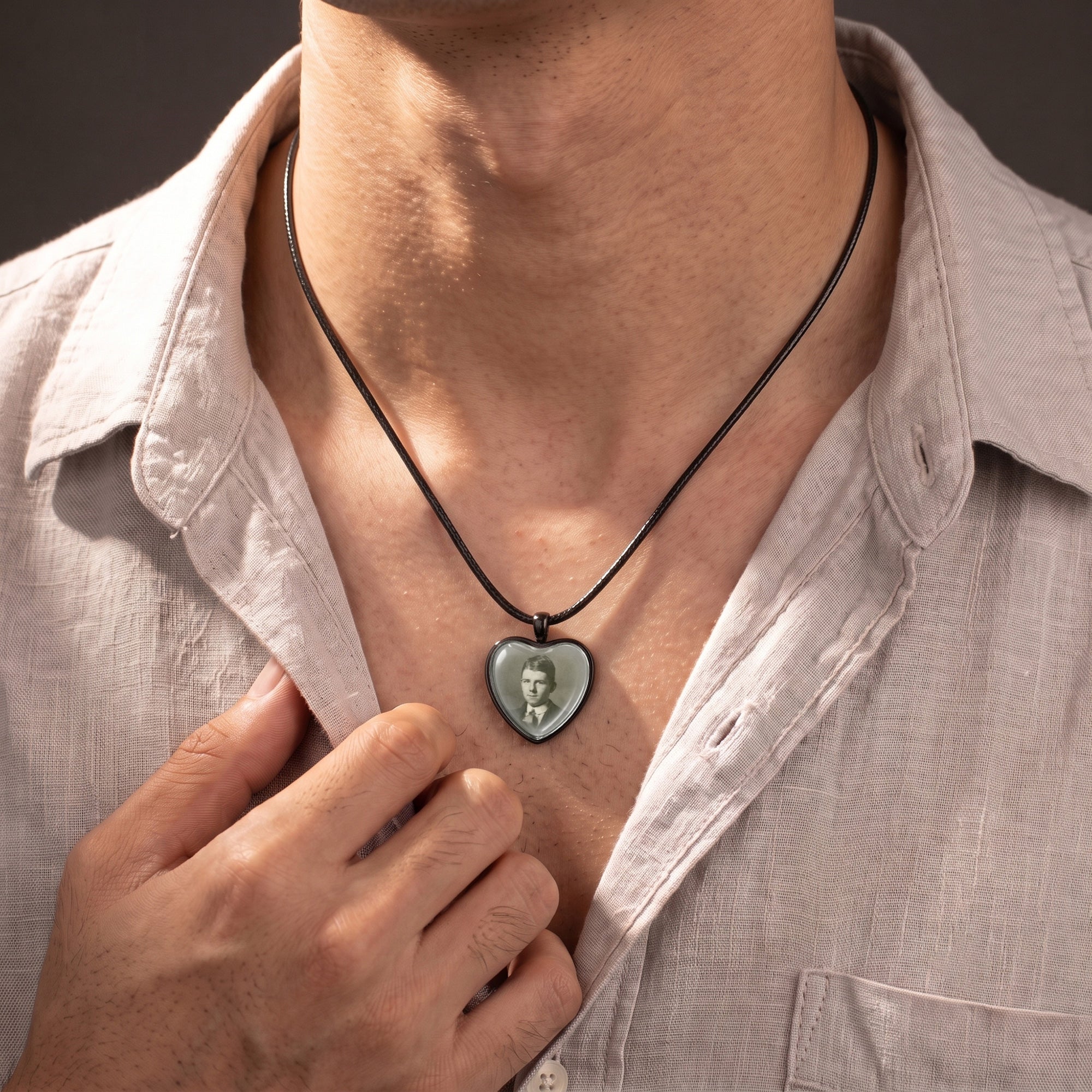 Heart Memorial Ashes Holder Necklace with Photo