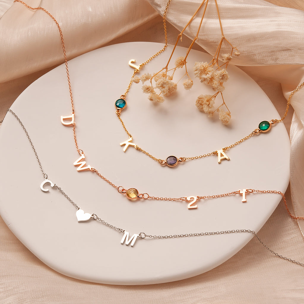 Birthstone and Charm Necklace