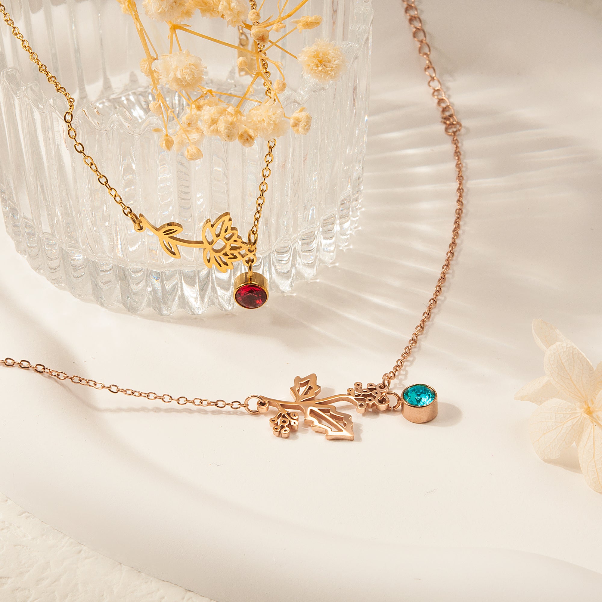 Birth Flower and Birth Stone Bracelet