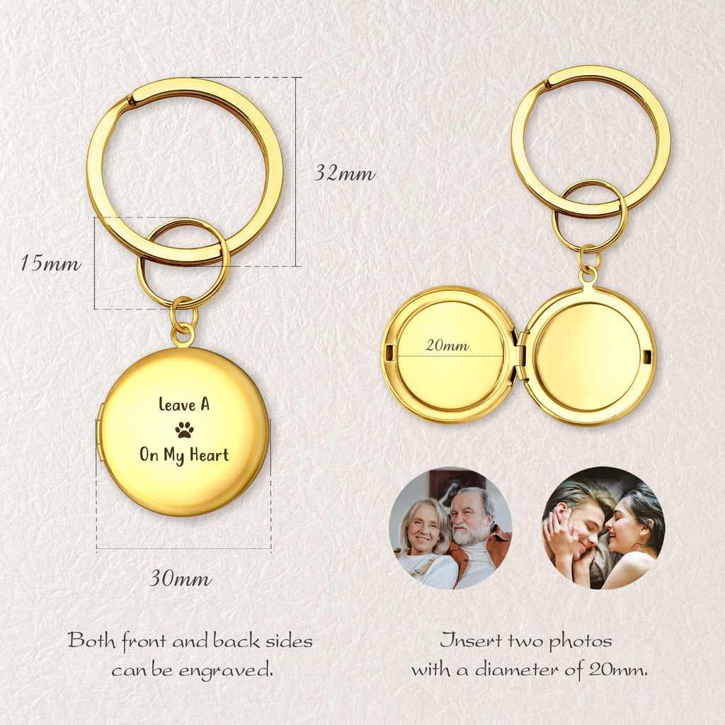 Custom Pet Photo Locket Key Chain