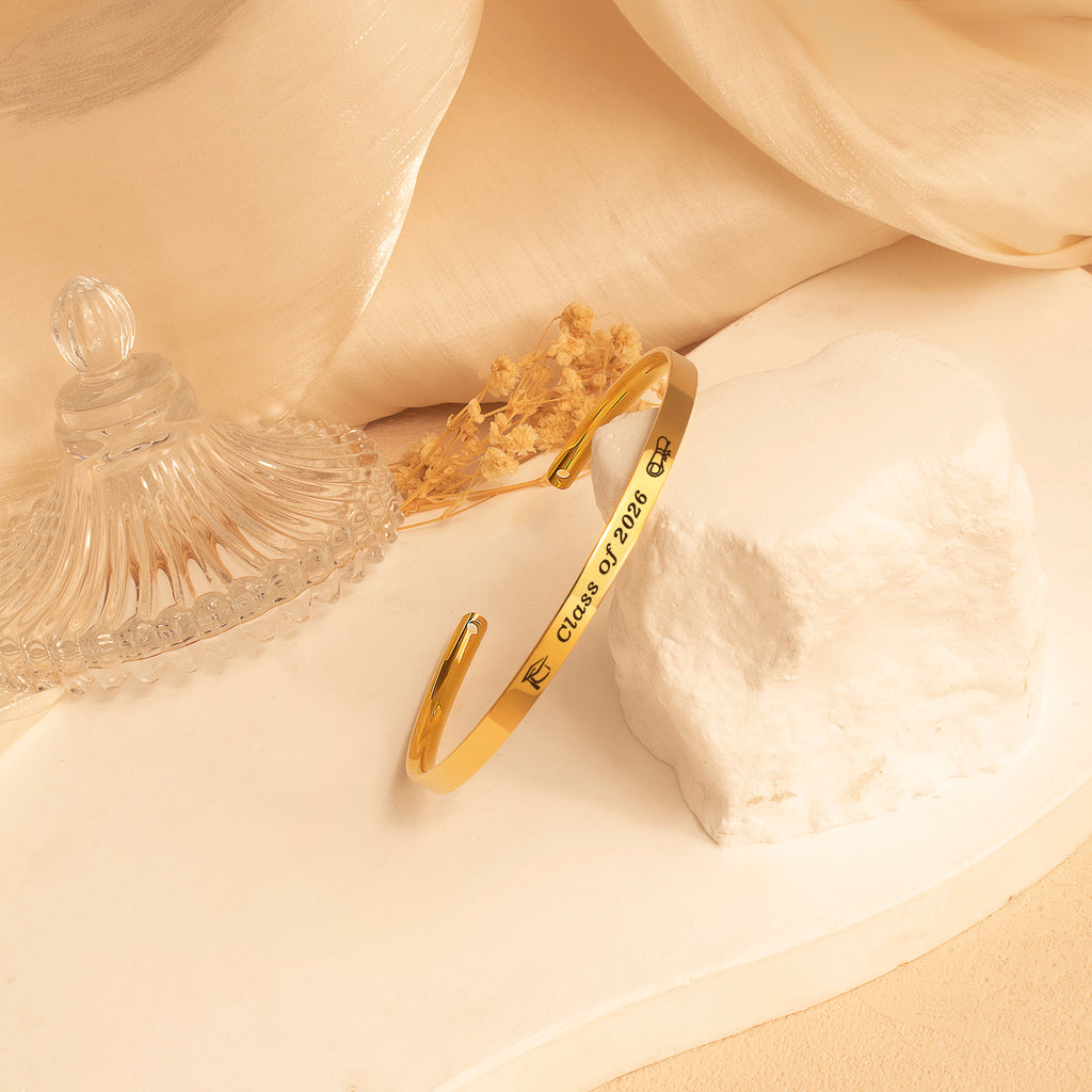Dainty Graduation Cuff Bangle