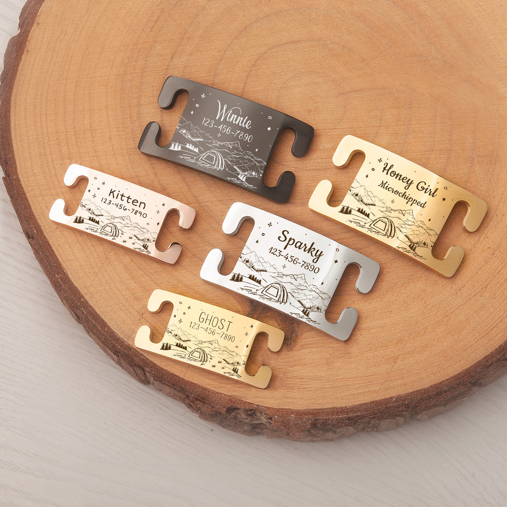 Outdoor Camping Slide On Pet ID Tag for Pets