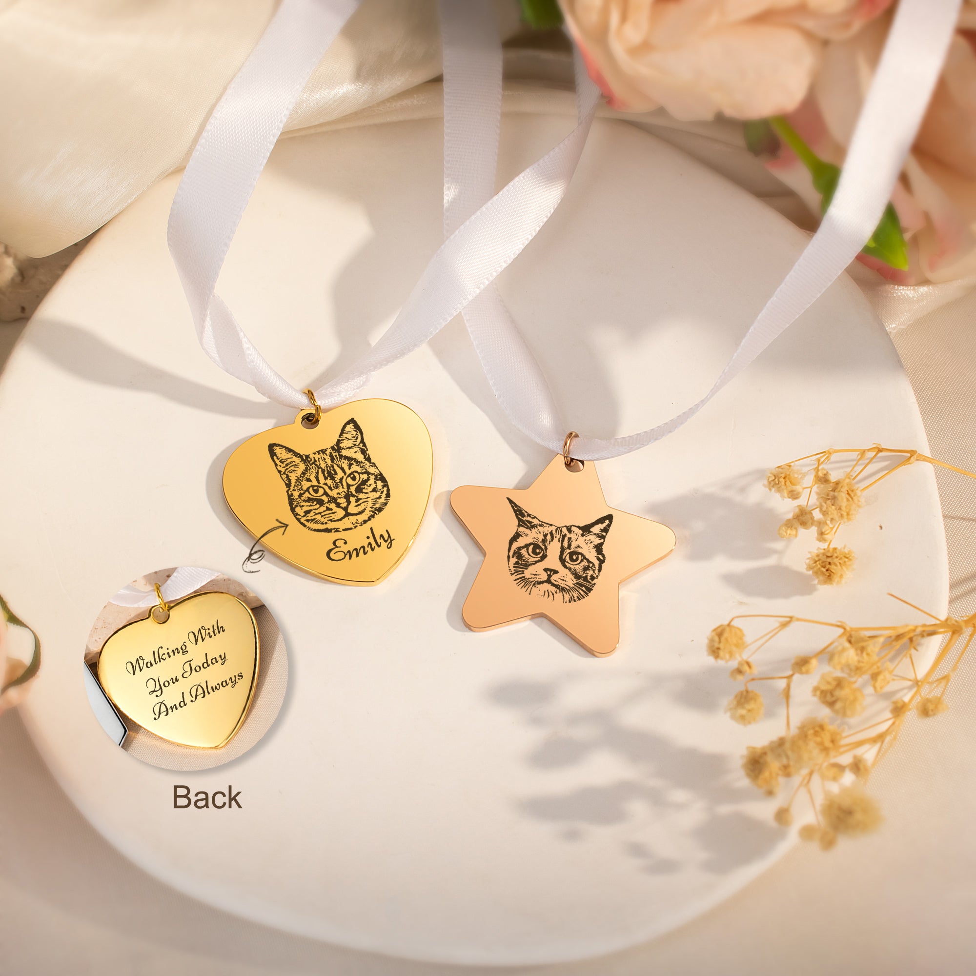 Star Pet Portrait Wedding Bouquet Charm
