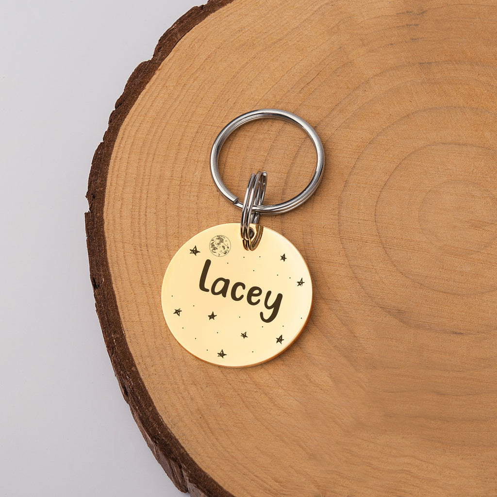 Stars Round Pet ID Tag