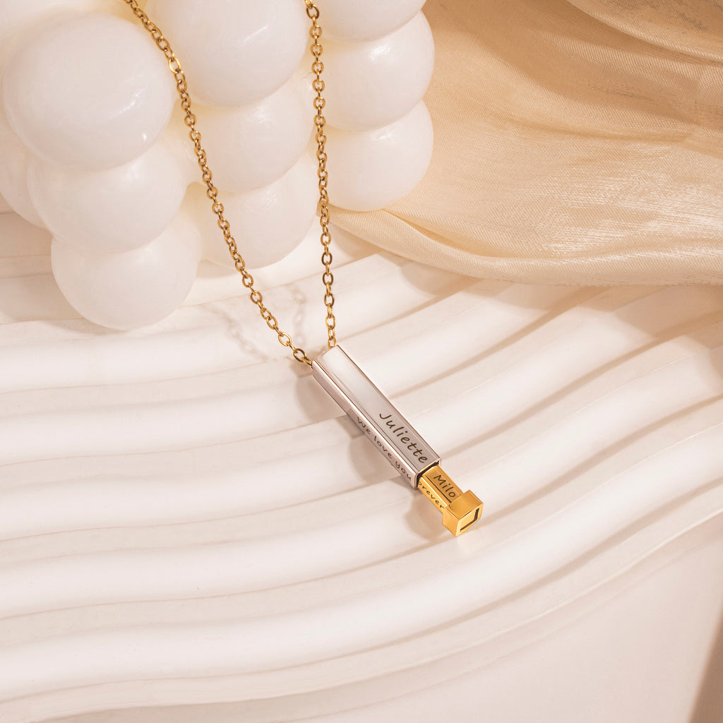 Hidden Message Bar Necklace